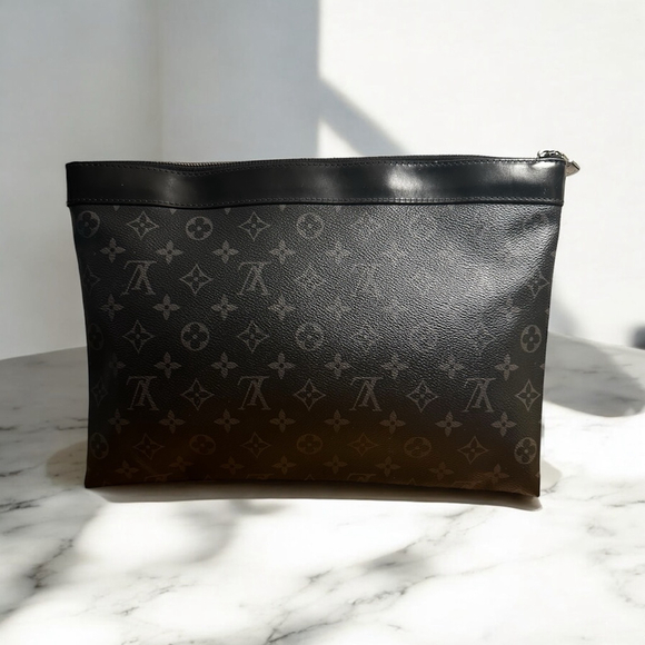 Louis Vuitton Eclipse Pochette GM Clutch Black - Picture 1 of 16